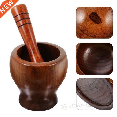 1 Set Wooden Grlic Mortr nd Pestle Grlic Grinders Kitche