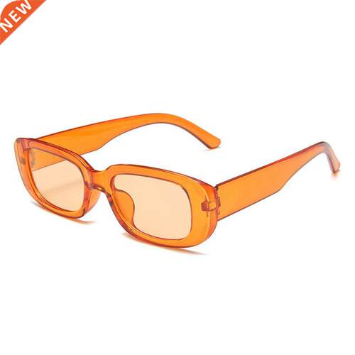 Small Square Sunglasses Women Plastic Frame Orange Gradient