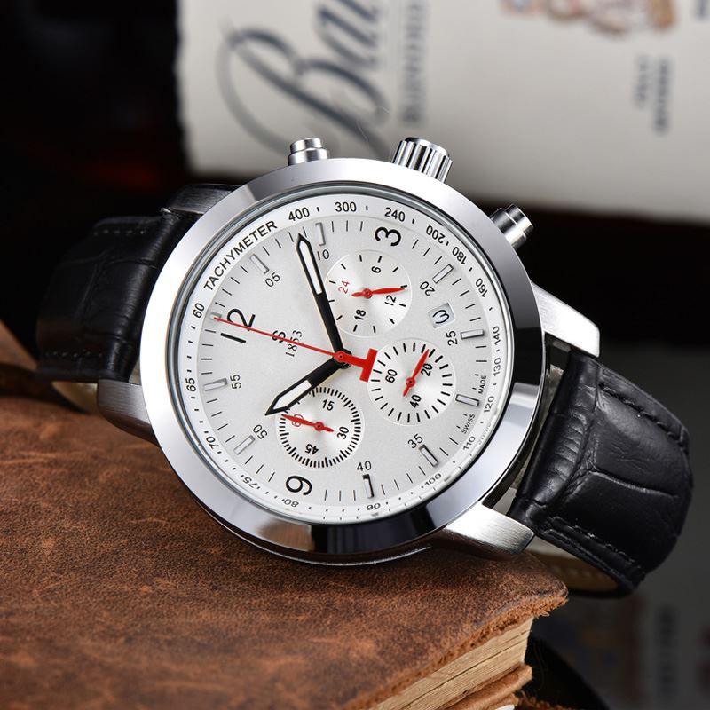 Luxury Top Brand Men Wristwatch Quartz Watch Leather Strap