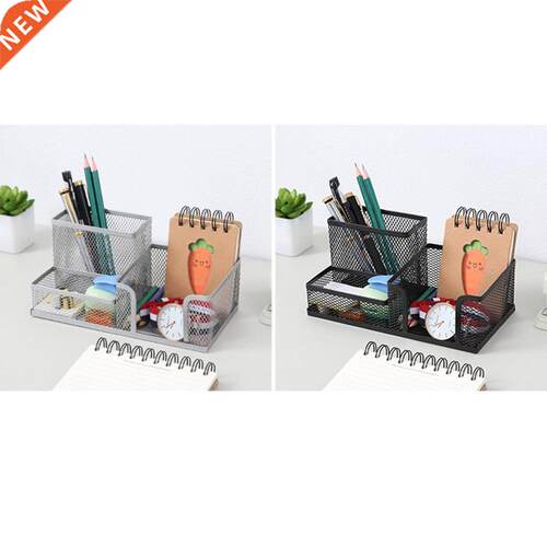 Creative Metal Pen Holder Pencil File Storage Rack 3 Grid St