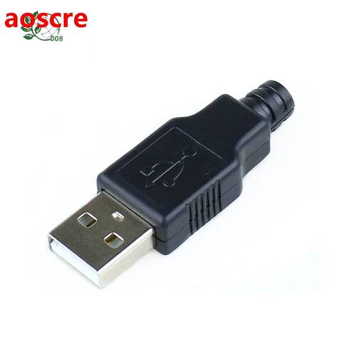 New 10pcs Type A Male USB 4 Pin Plug Socket Connector With B