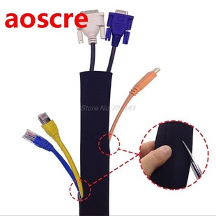 125cm Neoprene Cable Management Sleeve Flexible Cable Wrap W