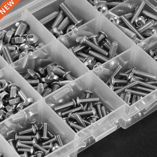 500Pcs Hex Hexagon Socket Screw Set Stainless Steel Flat Rou