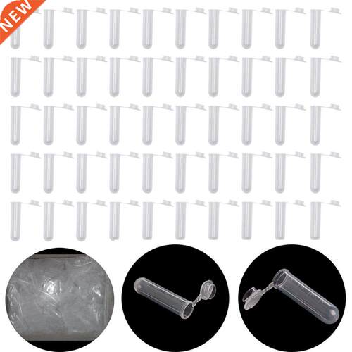 New 50Pcs 5ml Plastic Clear Snap Cap Centrifuge Tubes Vials