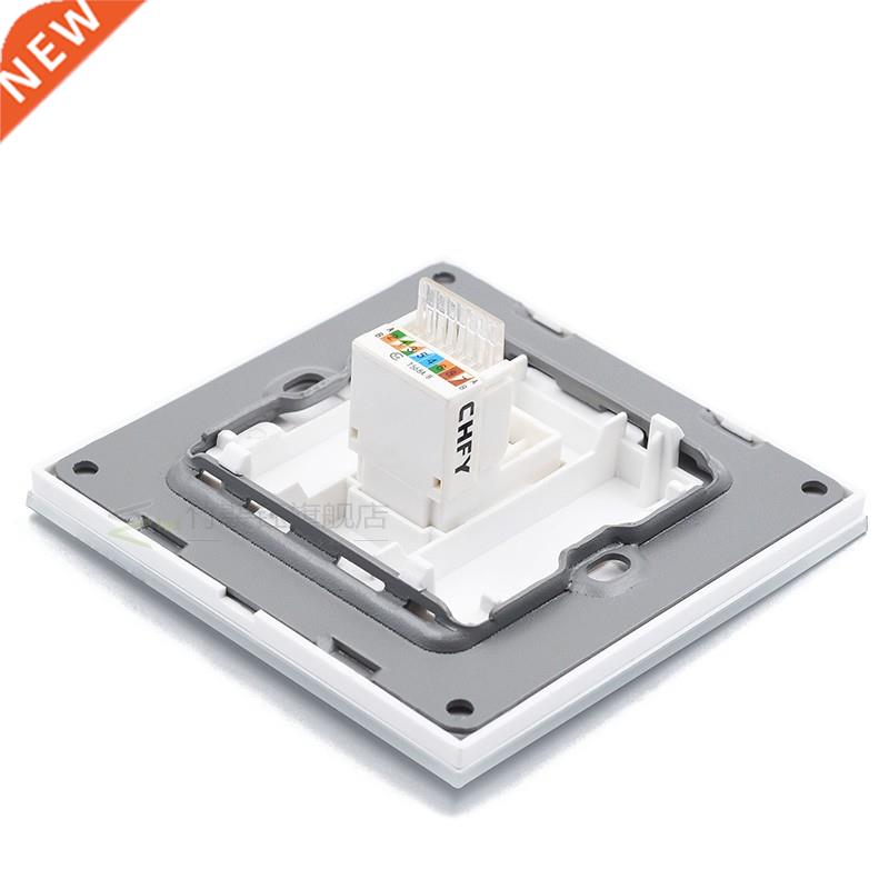 Top Quality White Crystal Glass Panel CAT5E RJ45 LAN Socket