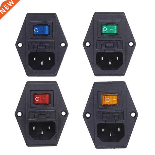 10A 250V Inlet Module Plug Fuse Switch Male Power Socket 3 P
