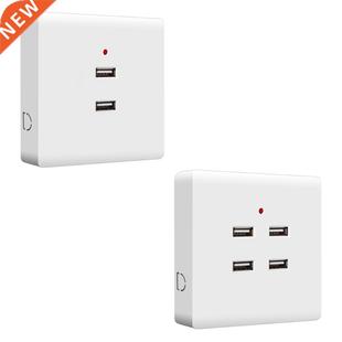 2/4 Ports USB Electrical Socket Wall Mounting Charger Statio