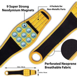 Magnetic Wristband with Strong Magnets Holds Nails, Drill Bi