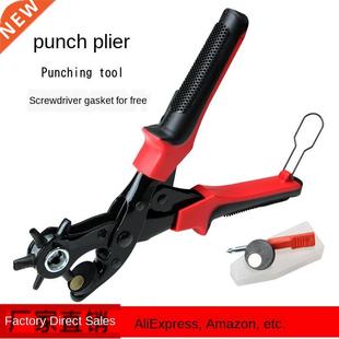 Leather Belt Puncher Punch Plier Multi-Function Drilling Hol