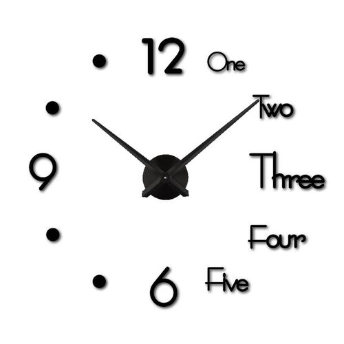 3D Mirror Wall Clock Modern Design Creative Acrylic Quartz W