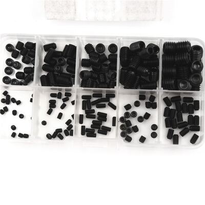 200Pcs M/4/5/6/8/10 Mix Carbon Steel Metric Thread Grub Scr