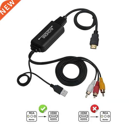 RCA To HDMI-compatible Converter, Converter with USB Charge