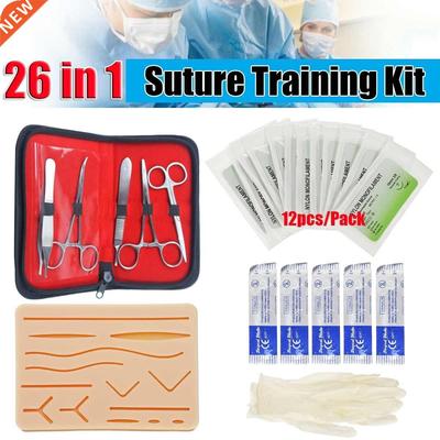KICUTE 26 In 1 Medical Skin Suture Surgical Training Kit Sil