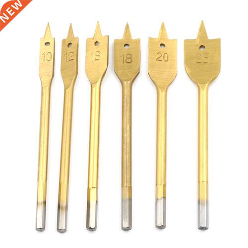 6pcs Hex Shank Spade Bits Flat Boring Bit Wood Drill Bit Pow