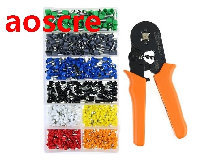 Wire Crimper Tool HSC8 6-4 0.25-6mm AWG 23-10 with 800pcs Te