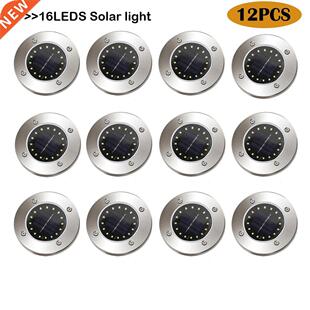 12Pack Solar Powered Ground Light Waterproof Garden Pathway