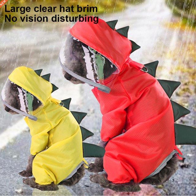 Pet Cat Dog Raincoat Hooded Reflective Puppy Dog Rain Coat W 电玩/配件/游戏/攻略 家用游戏机 原图主图