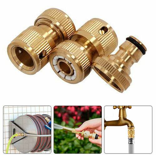 3Pc Brass Joints Quick Connector G1/2'' G3/4'