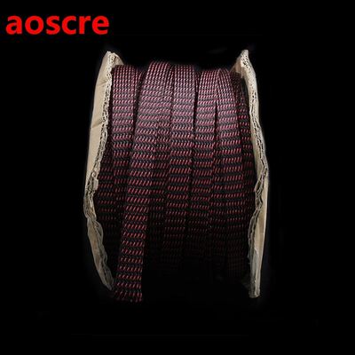 5M Red/black HIFI Power Audio Cable Sleeving Braided PET Cop
