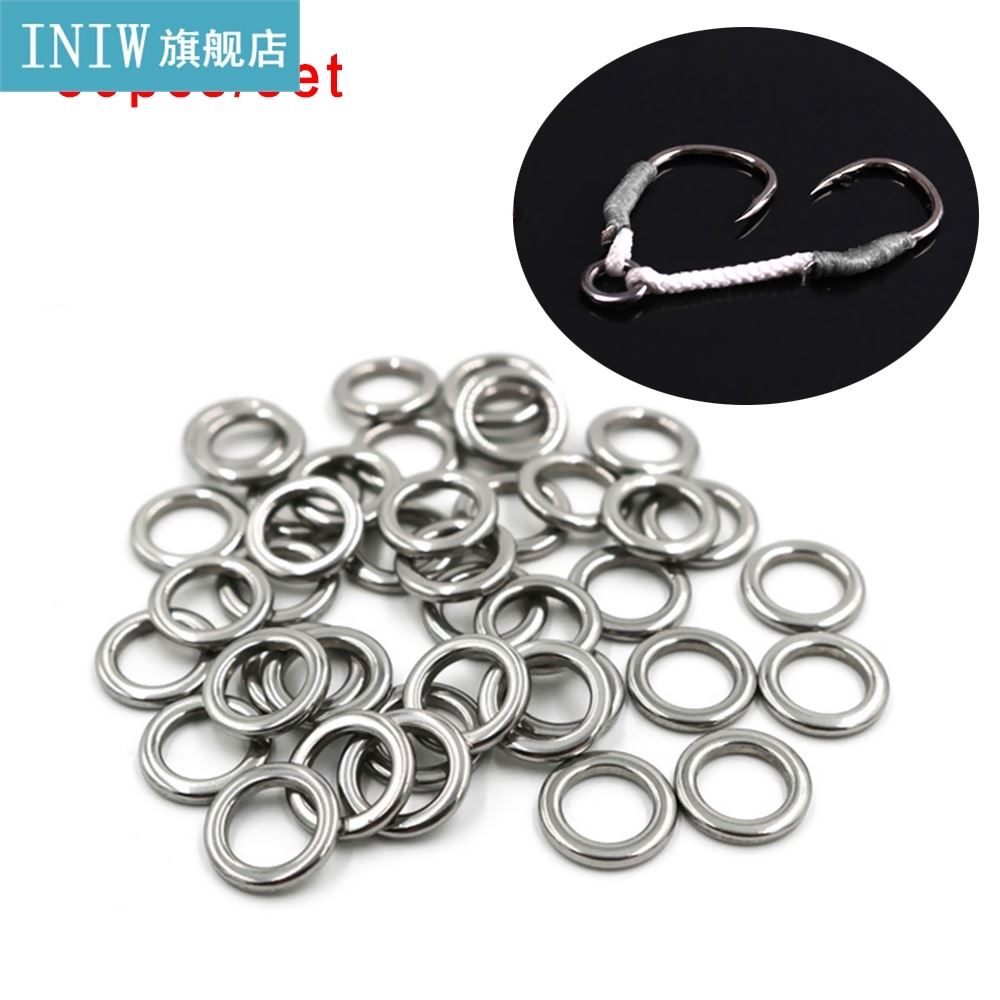 50 Pcs Silver Fishing Solid Stainless Steel Snap Split Ring