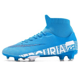 Men Soccer Shoes TF/FG Football Boots Outdoor High Ankle Kid