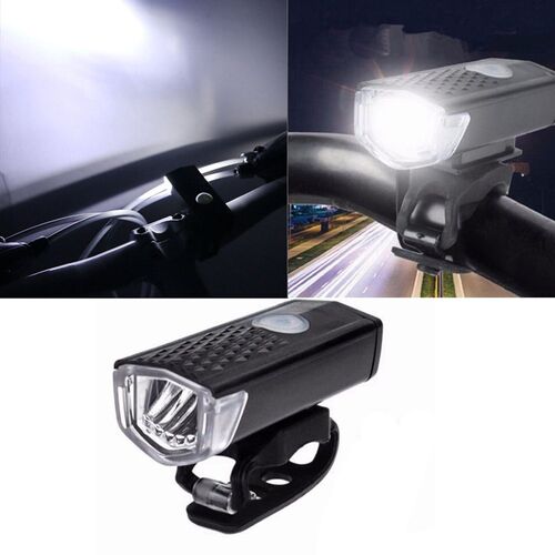 USB Rechargeable Bicycle LED Head Front Light 300 Lumen 3 Mo