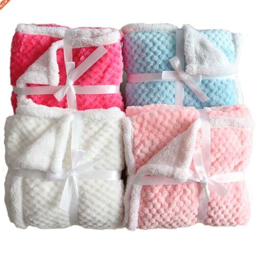 Baby Blanket Thermal Fleece Pineapple Grid Blanket Infant Sw