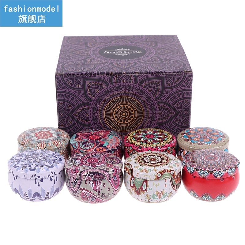 4/8pcs Soy Wax Scented Candles Ethnic Style Fragrance Candle