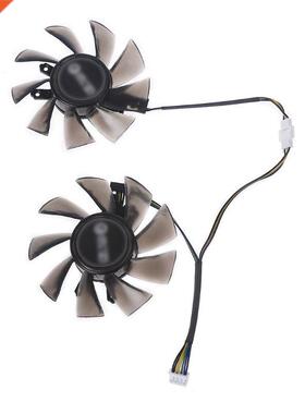 2Pcs 75mm/2.95in T129215BU 4Pin 12V 0.50A VGA Fan Graphics C
