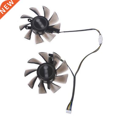 2Pcs 75mm/2.95in T129215BU 4Pin 12V 0.50A VGA Fan Graphics C