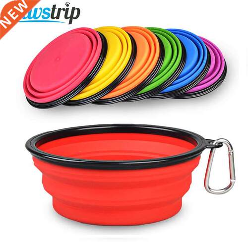 350Ml Folding Silicone Dog Bowl Portable Travel Pet Food Con