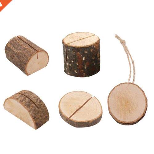 1 Pc Rustic Wood Place Card Holder Table Number Stand Name C