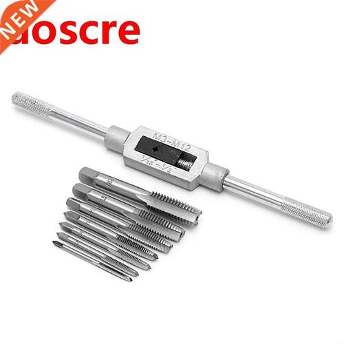 8 Pcs Hand Screw Thread Metric Plug Tap Set M-M12 With Adju