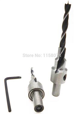 2pc Tapered Drill Countersink Bit Screw Set Pilot Hole 2 Flu