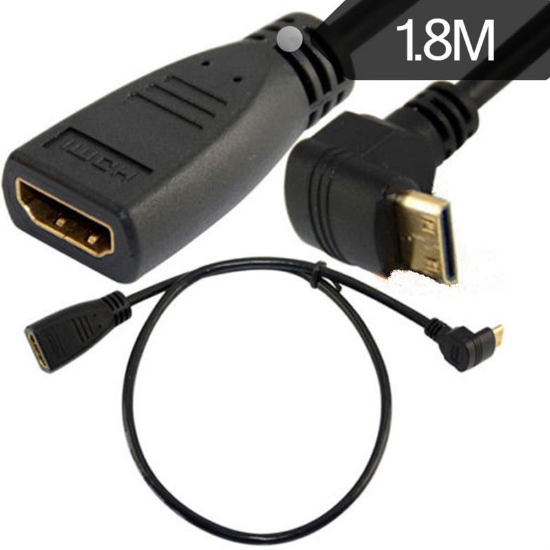 15cm-1.8m HDMI A female to Mini HDMI C male UP angled plug c