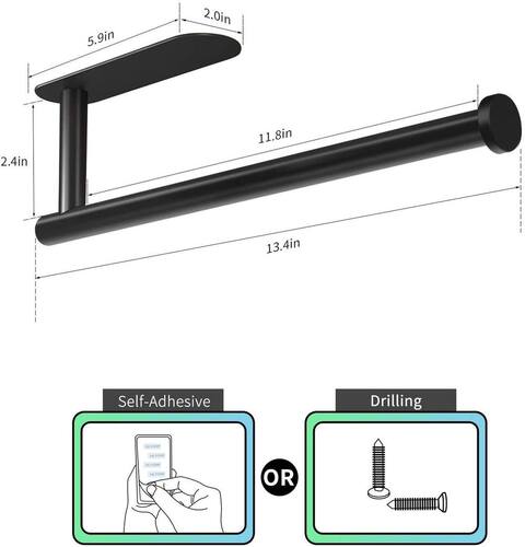 Adhesive Paper Towel Holder Under Cabinet Wall Mount for Kit