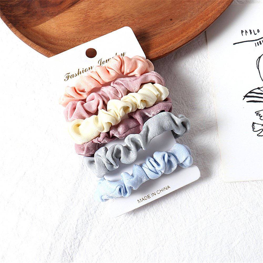 1 set scrunchies hair ring candy color hair ties rope autumn