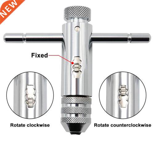 Adjustable T-Handle Ratchet Tap Holder Wrench + 5pcs M3-M8 M