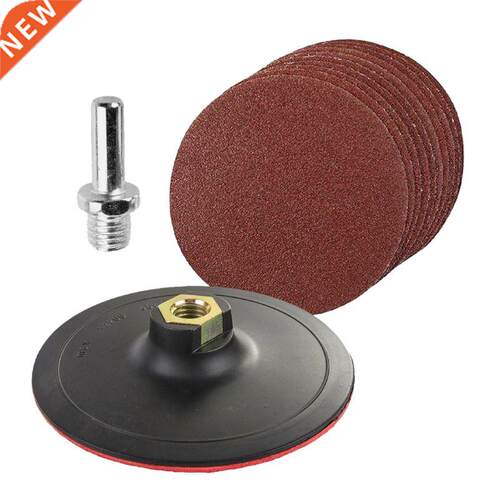 10-Piece Round Sanding Set with Padded and Drilled Adapter