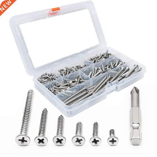 300pcs Boxed Stainless Steel Cross Self-tapping Screw Combin