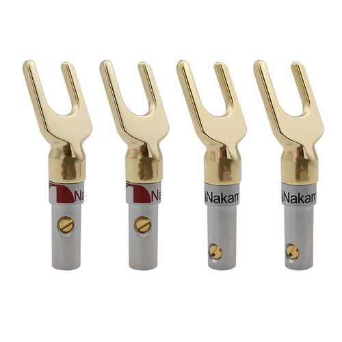 4Pcs Y/ U Type Banana Plug Speaker Plugs Audio Cable Wire Co