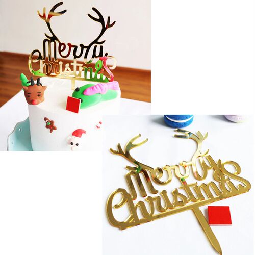 Christmas Cake Decoration Acrylic Christmas Cupcake Decorati