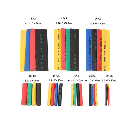 164Pcs Heat Shrink Tube Polyolefin Assorted Set Wire Cable C