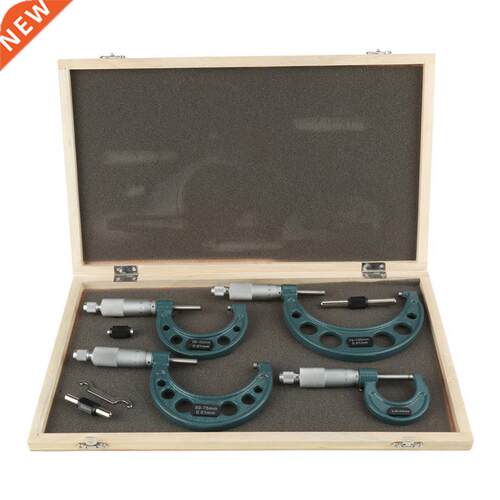 4pcs 0-100mm Outsde Mcrometers Thckness Gauge Measurng C