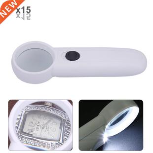 Handheld 15X Illuminated Magnifier 3 LED High Quality ABS Mi