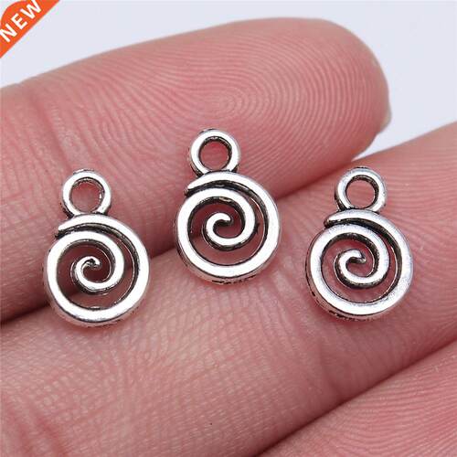 WYSIWYG 40pcs 11x8mm Swirl Charm Pendants For Jewelry Making