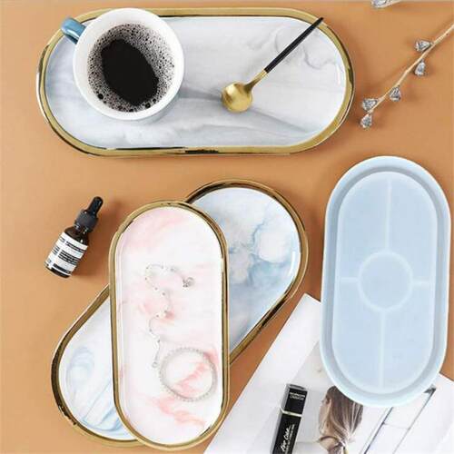 White Oval Mold Ashtray Mold Coaster Flexible Silicone Tray