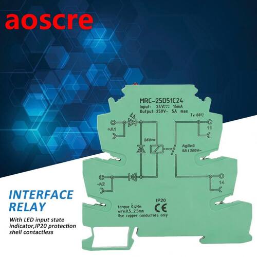 MRC-25D51C24 PLC Interface Relay 24V DCto 250V AC Electromag