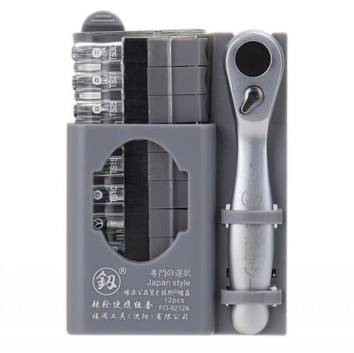 Portable Mini Ratchet Wrench Screwdrivers Set Straight and C