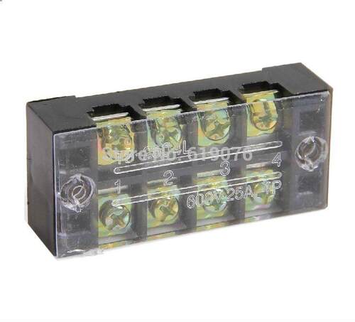 10PCS TB2504 600V 25A Dual Row 4 Positions Barrier Screw Ter
